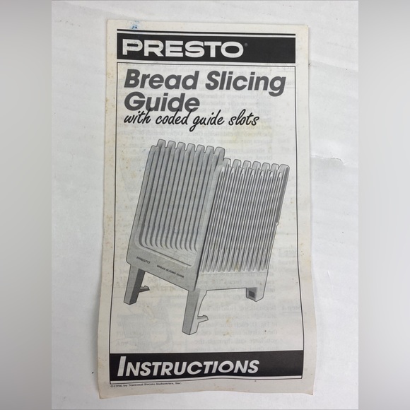 Presto Bread Slicing Guide 08615 Machine Vintage Slotted Loaf Tilt Kitchen Tool - Picture 11 of 12